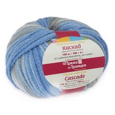 Пряжа для вязания ТРО Каскад (40% шерсть, 60% акрил) 10х100г/125м цв.7333 принт Троицкая камвольная фабрика
