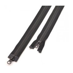Застежка-молния тракторная тип 5, двухзамковая, длина 50см, YKK, 4335819/50 (580 черный)