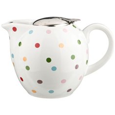 Agness Заварочный чайник 470-287, 1200 мл, белый/цветной горошек