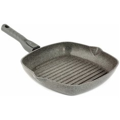Сковорода-гриль TimA Паприка 28149П, 28x28 см, съемная ручка, серый