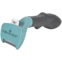 Щетка-триммер FURminator S для маленьких кошек короткошерстных пород, зеленый/черный