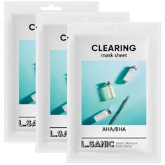 LSanic тканевая маска с AHA/BHA кислотами для очищения пор, 25 мл, 3 шт. L’Sanic
