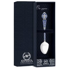АргентА Ложка "Ангел-Хранитель" с синей эмалью