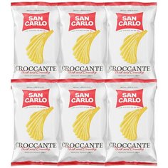 Чипсы картофельные San Carlo рифленые с морской солью 6х180г