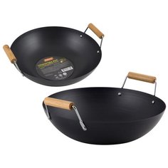 СКОВОРОДА ВОК "LARGO" D=32 СМ УГЛЕРОДИСТАЯ СТАЛЬ (1/12) "MALLONY"