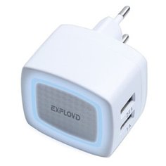 Зарядное устройство для телефона 2USB 3.4A Exployd Sonder Illumination EX-Z-769 White