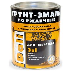 ГРУНТ- ЭМАЛЬ ПО РЖАВЧИНЕ "DALI" 3 В 1 ЖЕЛТАЯ (RAL 1021) 2 Л (3) "РОГНЕДА"