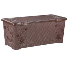 КОНТЕЙНЕР "ПЛЕТЕНКА" 100 Л С КРЫШКОЙ (ТЕМНО-КОРИЧ.) "АЛЬТЕРНАТИВА" М5112 Alternativa