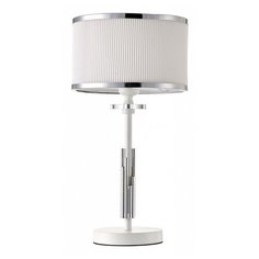 Настольная лампа декоративная Escada, 1х60W, хром, размеры (мм)-250x480, плафон - белый