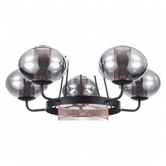 Подвесная люстра Escada, 5х60W, черный, размеры (мм)-660x800, плафон - дымчатый