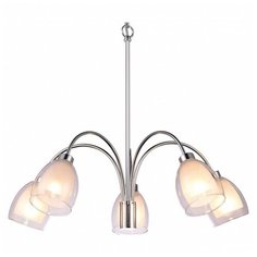 Подвесной светильник Escada, 5х60W, хром, размеры (мм)-590x900, плафон - белый, неокрашенный
