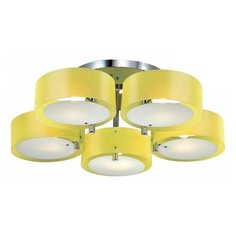 Потолочная люстра EVOLUCE, 5х60W, хром, размеры (мм)-720x200, плафон - белый, желтый