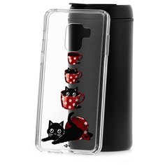 Чехол на Samsung Galaxy A8 2018 (A530) Kruche Print Котенок в чашке КruЧЕ