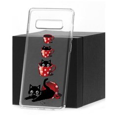 Чехол на Samsung Galaxy S10+ Kruche Print Котенок в чашке КruЧЕ