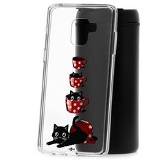 Чехол на Samsung Galaxy A8+ 2018 (A730) Kruche Print Котенок в чашке КruЧЕ