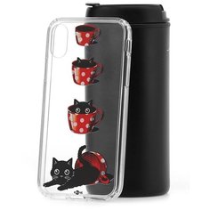 Чехол на iP X Kruche Print Котенок в чашке КruЧЕ