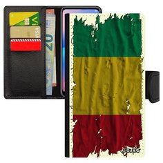 Чехол книжка на смартфон Redmi note 6 Pro, "Флаг Гвинеи на ткани" Страна Государственный Utaupia