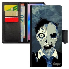 Чехол-книжка на смартфон Хуавей P20 Про оригинальный дизайн Зомби Монстр Сплэттер Utaupia