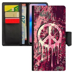 Чехол книжка на смартфон Huawei P20 Pro французский дизайн Peace and Love Символ Рисунок Utaupia