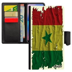 Чехол книжка на смартфон Apple iPhone XR, "Флаг Сенегала на ткани" Государственный Страна Utaupia
