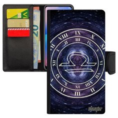 Чехол книжка на смартфон Эпл Айфон XS оригинальный дизайн Зодиак Каллиграфия Календарь Utaupia