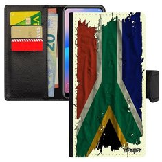 Чехол-книжка на смартфон Huawei P20 Lite, "Флаг Южной Африки на ткани" Государственный Utaupia