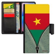 Чехол-книжка на смартфон Galaxy A40, "Флаг Камеруна на молнии" Путешествие Патриот Utaupia
