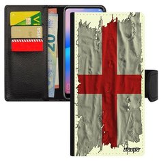 Чехол-книжка на смартфон Huawei P20 Pro, "Флаг Англии на ткани" Страна Государственный Utaupia