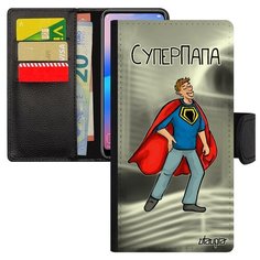 Чехол-книжка на смартфон Huawei P20 Lite французский дизайн Суперпапа Герой Комичный Utaupia