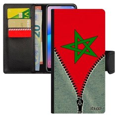 Чехол книжка на смартфон Redmi 6a, "Флаг Марокко на молнии" Страна Патриот Utaupia