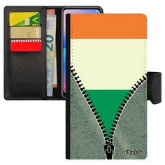 Чехол книжка на смартфон Galaxy A5 2017, "Флаг Ирландии на молнии" Страна Государственный Utaupia