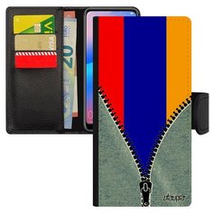 Чехол-книжка на смартфон Redmi 6a, "Флаг Армении на молнии" Патриот Государственный Utaupia