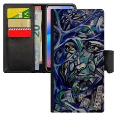 Чехол книжка на смартфон Samsung Galaxy A50 оригинальный дизайн Взгляд Женщина Абстракция Utaupia