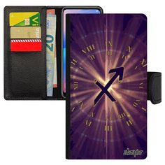 Чехол книжка на смартфон Эпл Айфон 8 Плюс уникальный дизайн Гороскоп Созвездие Каллиграфия Utaupia