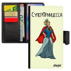 Чехол книжка на смартфон Apple iPhone 8 французский дизайн Суперпринцесса Герой Комикс Utaupia
