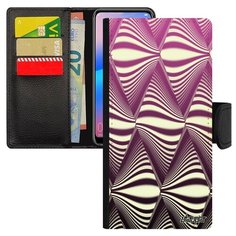 Чехол книжка на смартфон Xiaomi Redmi 6a оригинальный дизайн Иллюзия волны Движение Узор Utaupia