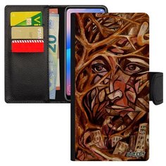 Чехол книжка на смартфон Samsung Galaxy A40 уникальный дизайн Взгляд Стрит-арт Портрет Utaupia