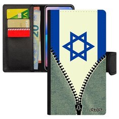 Чехол-книжка на смартфон Apple iPhone 6 6S Plus, "Флаг Израиля на молнии" Туризм Страна Utaupia