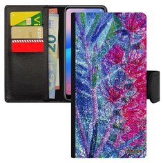 Чехол книжка на смартфон Samsung Galaxy A50 оригинальный дизайн Экзотик Флора Рисунок Utaupia