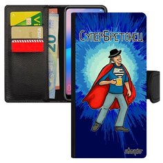 Чехол-книжка на смартфон Samsung Galaxy A10 оригинальный дизайн Супербретонец Герой Смешной Utaupia
