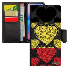 Чехол-книжка на смартфон P20 Pro, "Флаг Бельгии с сердцем" Туризм Страна Utaupia