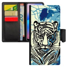 Чехол книжка на смартфон Хуавей P20 Про оригинальный дизайн Тигр Tiger Сибирь Utaupia