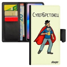 Чехол-книжка на смартфон Samsung Galaxy A10 французский дизайн Супербретонец Комикс Веселый Utaupia
