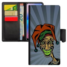 Чехол книжка на смартфон Самсунг Галакси S7 Эйдж оригинальный дизайн Джокер Покер Колода Utaupia