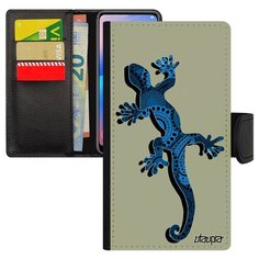 Чехол-книжка на смартфон Самсунг Галакси S7 уникальный дизайн Саламандра Ящерица Амулет Utaupia