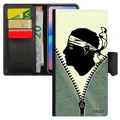 Чехол книжка на смартфон P30 Lite, "Флаг Корсики на молнии" Государственный Туризм Utaupia
