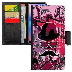 Чехол книжка на смартфон Samsung Galaxy A40 французский дизайн Мистер усы Шляпа Стиль Utaupia
