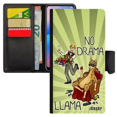 Чехол книжка на смартфон Samsung Galaxy A40 уникальный дизайн No drama lama Лама без напрягов Utaupia