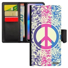 Чехол книжка на смартфон Самсунг Галакси A10 французский дизайн Peace and Love Рисунок Utaupia