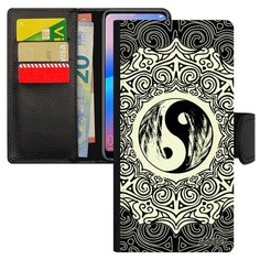 Чехол книжка на смартфон Samsung Galaxy A10 уникальный дизайн Инь и Ян Буддизм Фэн-шуй Utaupia